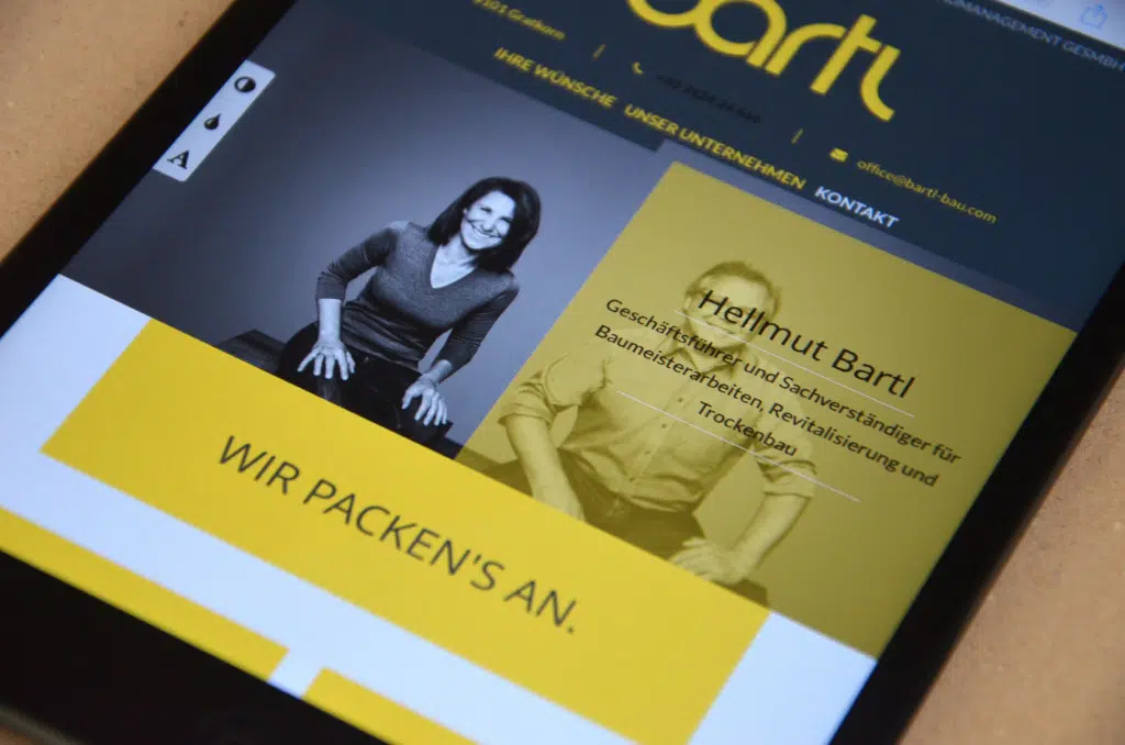 Website Bartl Bau Hellmut Bartl, Webdesign Website Bartl Bau Hellmut Bartl, Webdesign